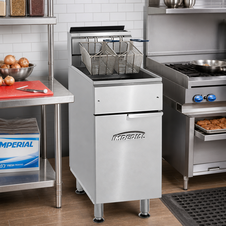 Product image #2 for Imperial IFS-75 75 lb. Floor Model Tube Fired Gas Fryer