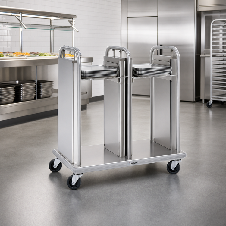 Product image #2 for Delfield Open Frame Mobile Dual Self-Elevating Tray Dispenser for 11 x 15 Trays