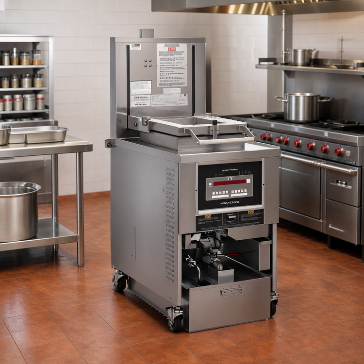 Product image #2 for Henny Penny Gas Open Fryer with Built-In Filter, 1 Well, 130 lb Fat Capacity