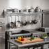 Thumbnail image #2 for John Boos Stallion 144-Inch Wall-Mount Stainless Steel Pot Rack Shelf with 12 Hooks, 16-Inch Deep