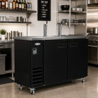 Thumbnail image #2 for Serv-Ware DD61-2-HC Dual-Tower Beer Dispenser Cooler, 2 Faucets, 14.16 cu. ft., Flat Top, Black