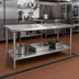 Thumbnail image #2 for John Boos Stallion 108-Inch x 24-Inch Flat Top Stainless Steel Work Table with Safety Edge and Adjustable Undershelf