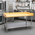 Thumbnail image #2 for Eagle Group 72 Inch x 30 Inch Baker's Top Work Table with Hardwood Top and Stainless Steel Undershelf