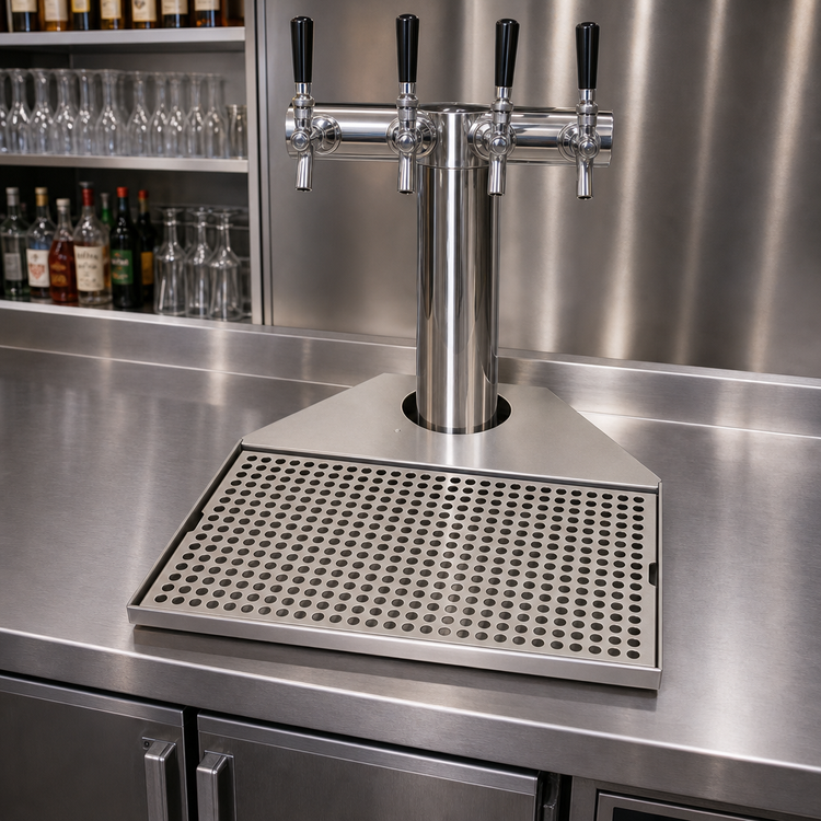 Product image #2 for Micro Matic Surface-Mount Drip Tray Trough with Tower Plate, Stainless Steel, 16-5/8" x 14-1/4"