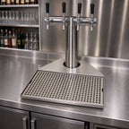 Thumbnail image #2 for Micro Matic USA DP-740DSSPVD Surface-Mount Draft Beer Drip Tray, Stainless Steel, PVD Brass Screen, 4-Inch Tower Opening, 1/2-Inch NPT Drain