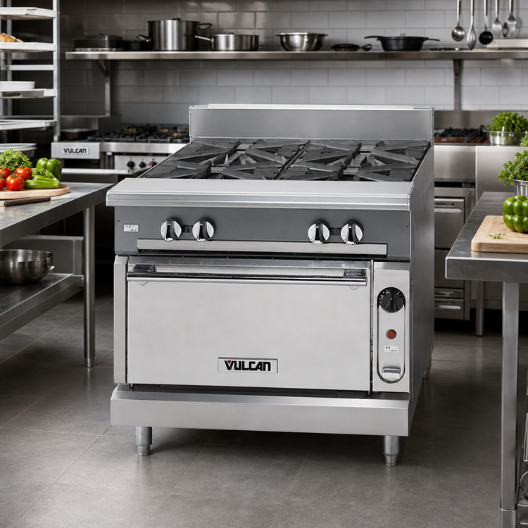 Product image #2 for Vulcan V Series V4B36B 36-Inch Heavy Duty 4-Burner Gas Range with Cabinet Base