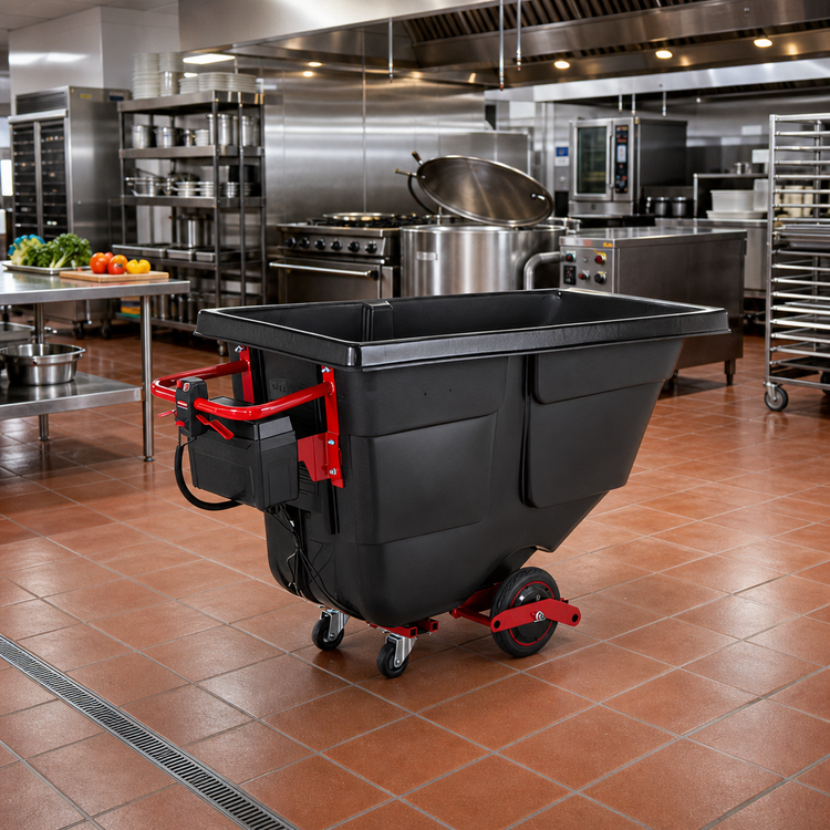 Product image #2 for Powered Roto Tilt Truck Trash Cart, 0.5 Cubic Yard, 850 Lb. Capacity