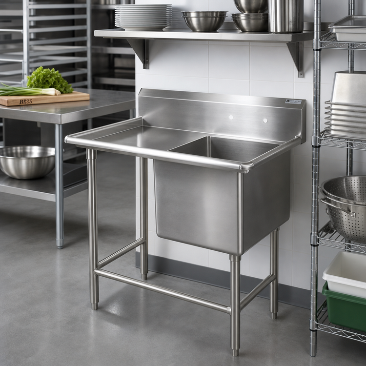 Product image #2 for John Boos Pro-Bowl 1-Compartment Stainless Steel Sink with Left Drainboard, 18 x 24 x 14 Inch Bowl