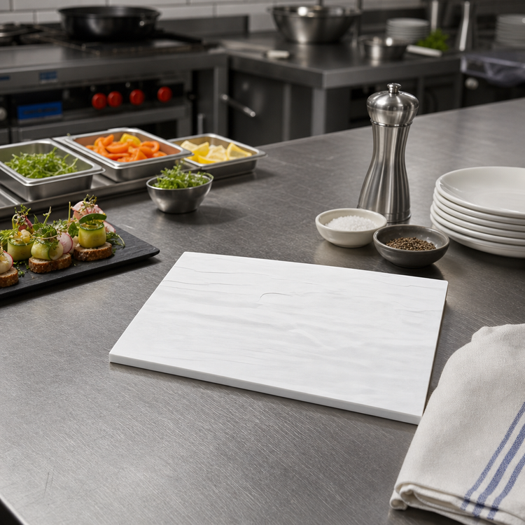 Product image #2 for American Metalcraft Rectangular Melamine Serving Platter with Faux Slate Look, 10 x 8-1/4 Inch, White
