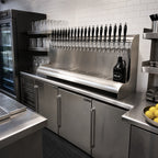 Thumbnail image #2 for Perlick Corporation 3076-19 19-Faucet Wall-Mount Air-Cooled Modular Draft Beer Dispensing Tower, Stainless Steel, 57"W x 22-3/4"H