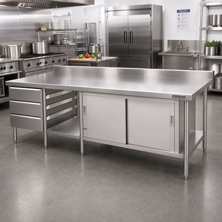 Product image #2 for Advance Tabco TA-23 Commercial Work Table with Welded Legs and Undershelf/Cross Rails