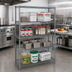 Thumbnail image #2 for Quantum 36 x 30 x 54 Inch Gray Epoxy Antimicrobial Wire Shelving Starter Kit with 4 Shelves