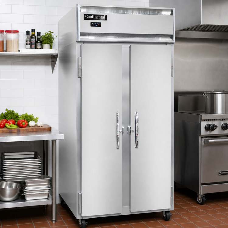 Product image #2 for Continental Refrigerator Slim Line 2FSENSA Two-Section Reach-In Freezer with Stainless Steel Exterior