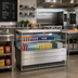 Thumbnail image #2 for Turbo Air Low-Profile Horizontal Open Display Merchandiser, 13 Cu. Ft., Self-Contained Refrigeration, Stainless Steel