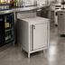 Thumbnail image #2 for John Boos Freestanding Underbar Stainless Steel Storage Cabinet with Drainboard and Locking Door, 24 x 21 Inch