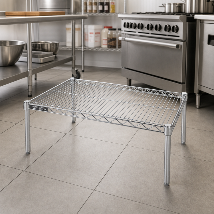 Product image #2 for Metro Super Erecta Chrome Open-Wire Dunnage Rack Platform, 30 x 18 x 14-1/2 Inch