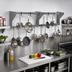 Thumbnail image #2 for Eagle Group WM96PR 96-Inch Wall-Mounted Stainless Steel Double-Bar Pot Rack with 16 Hooks