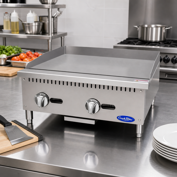 Product image #3 for CookRite ATMG-24 Heavy Duty 24-Inch Manual Gas Countertop Griddle
