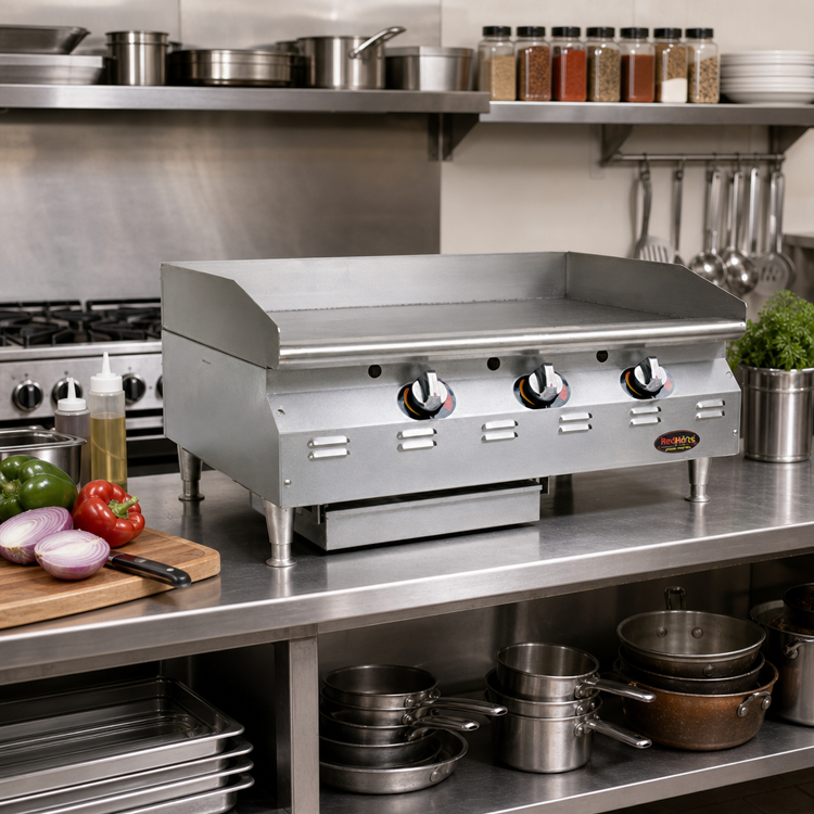 Product image #2 for RedHots CLAGGDTS-36-NG Chef's Line 36 Inch Countertop Natural Gas Griddle with 3/4 Inch Plate