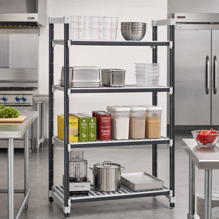 Product image #2 for Cambro Camshelving Elements XTRA 18" x 60" x 64" 4-Tier Vented Stationary Starter Unit