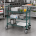 Thumbnail image #2 for Quantum 48-Inch x 21-Inch 3-Shelf Wire Utility Bus Cart with U-Handles and Open Base