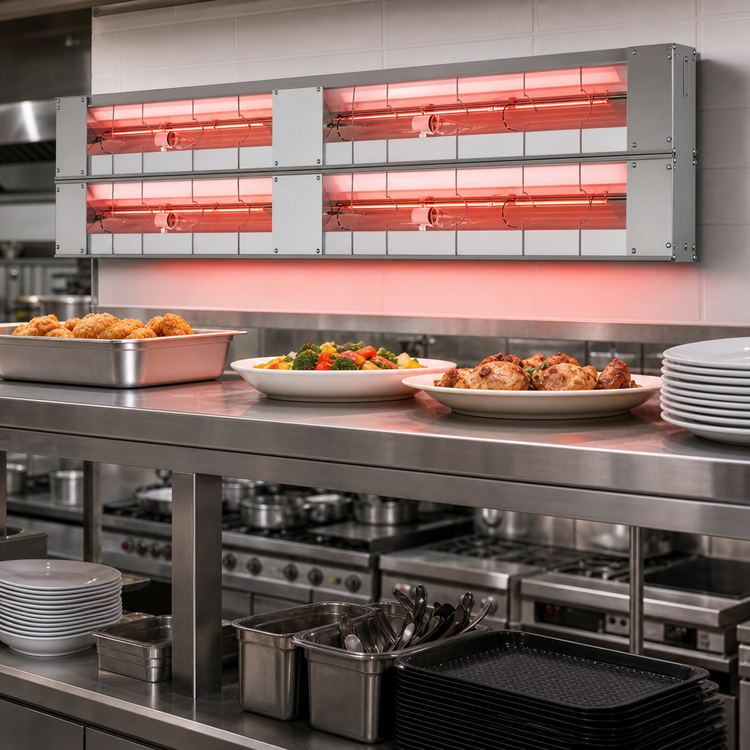 Product image #2 for Hatco Glo-Ray® 24-Inch Lighted Double Infrared Strip Heater, Aluminum, 820 Watts