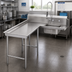 Thumbnail image #2 for Advance Tabco Standard Series L-Shaped Left-Hand Island Soil Dishtable with Pre-Rinse Sink