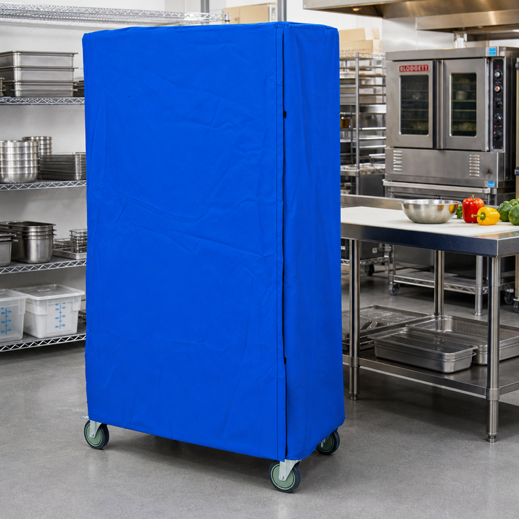 Product image #2 for Quantum Wire Cart Cover, 24 x 48 x 74 Inch, 400 Denier Blue Nylon with Velcro Flap