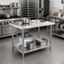 Thumbnail image #2 for Steel Works Stainless 30 x 30 x 34 Inch Corner Stainless Steel Work Table with Undershelf