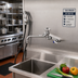 Thumbnail image #2 for T&S Brass B-1157-12 8-Inch Wall Mount Workboard Mixing Faucet with 12-Inch Swing Nozzle, Diverter, 72-Inch Hose, and Spray Valve