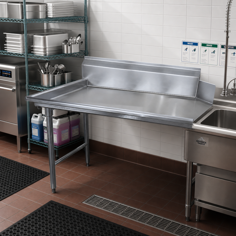 Product image #2 for Advance Tabco Clean Straight Dishtable, Right-to-Left, Left-Side Attachment