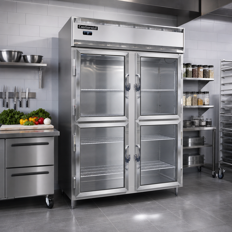 Product image #2 for Continental Refrigerator Designer Line D2FENGDHD 57" Two-Section Wide Reach-In Glass Door Freezer