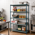Thumbnail image #2 for Quantum 5-Tier Stationary Wire Plastic Mat Shelving Unit, 42W x 14D x 74H Inches, Green Epoxy-Coated