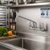 Thumbnail image #2 for T&S Brass Double Pantry Wall-Mount Mixing Faucet with 12-Inch Swing Nozzle, 8-Inch Centers