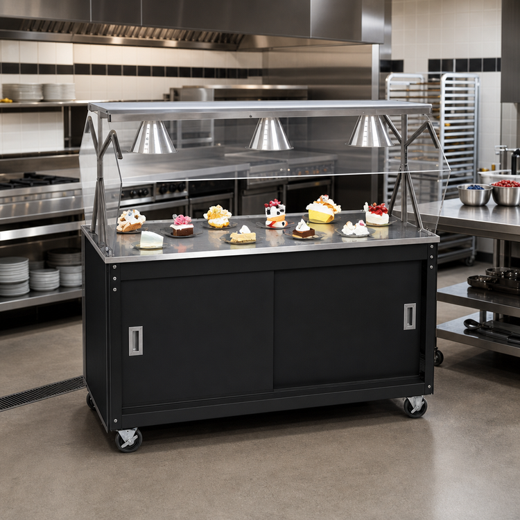 Product image #2 for 2-Series Affordable Portable™ Mobile Utility Station with Stainless Steel Top, Breath Guard, and Sliding Door Storage Base