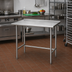Thumbnail image #2 for Advance Tabco 30-Inch x 24-Inch 14-Gauge 304 Stainless Steel Work Table with 1-1/2-Inch Rear Up-Turn and Galvanized Open Base