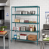 Thumbnail image #2 for Red-i-Pak 4-Tier Stationary Wire Shelving Unit, 60W x 18D x 74H, Blue-Green Hybrid Epoxy Finish