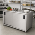 Thumbnail image #2 for Advance Tabco Special Value Economy 72-Inch x 24-Inch Enclosed Work Table with Cabinet Base and Sliding Doors