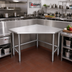 Thumbnail image #2 for Eagle Deluxe Series 30 x 30-Inch Stainless Steel Corner Work Table with Galvanized Tubular Base