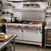 Thumbnail image #2 for American Range 60-Inch Commercial Gas Restaurant Range with 12-Inch Griddle, 8 Open Burners, and 2 Convection Ovens
