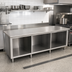 Thumbnail image #2 for Advance Tabco 84-Inch x 30-Inch Open Front Cabinet Base Work Table with 14 Gauge 304 Stainless Steel Top