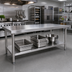 Thumbnail image #2 for Adjustable Stainless Steel Undershelf for 72 x 24 x 36 Inch Work Table