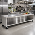 Thumbnail image #2 for La Rosa 110-Inch x 28-Inch Mobile Stainless Steel Equipment Stand with Open Base and Undershelf