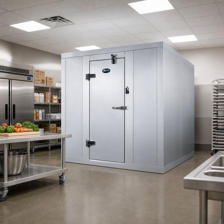 Product image #2 for AmeriKooler Quick Ship Indoor Walk-In Freezer with Aluminum Floor, 6' x 8' x 7'7" High