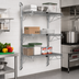 Thumbnail image #2 for Quantum Wall-Mounted Cantilever Wire Shelving Starter Unit with 3 Wire Shelves, 54-Inch Posts, Chrome Plated