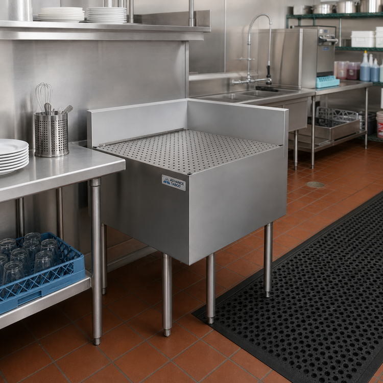 Product image #2 for Advance Tabco Right Side Corner Splash for CRD-2 Underbar Drainboard