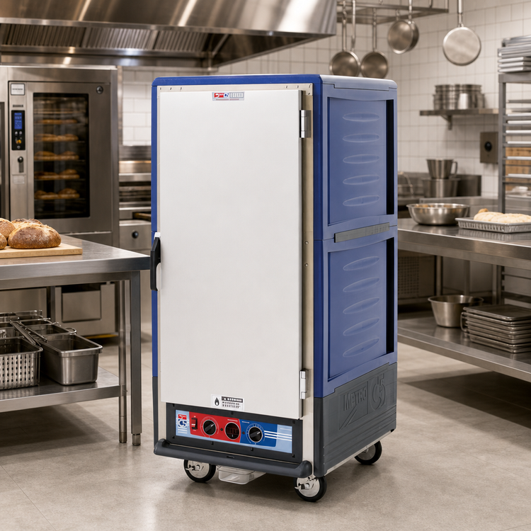 Product image #2 for Metro C5 3 Series 3/4 Height Moisture Heated Holding and Proofing Cabinet with Blue Insulation Armour and Universal Wire Slides