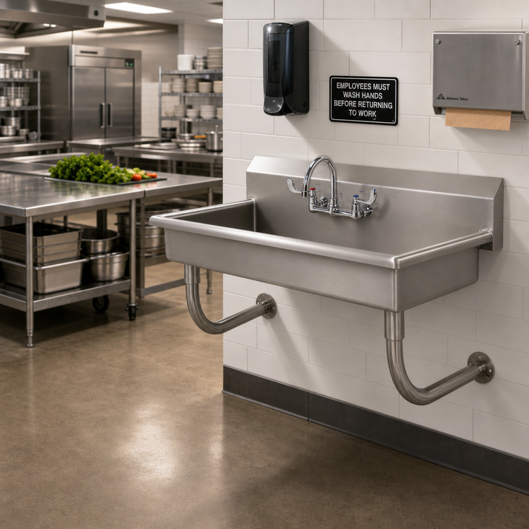 Product image #2 for Advance Tabco Wall Mounted ADA Stainless Steel Hand Sink with Gooseneck Faucet, 40 Inch