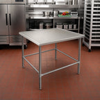Thumbnail image #2 for Eagle Group Spec-Master T3030STEM 30 x 30 Inch Stainless Steel Work Table, 14-Gauge 300 Series Top, Open Crossrail Base, Marine Edge