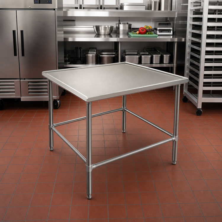 Product image #2 for Eagle Spec-Master Marine Series 30 x 30 Inch Square 14-Gauge Stainless Steel Work Table with Marine Edge